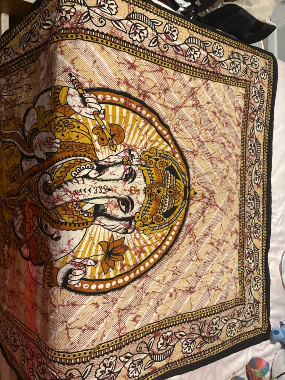 Yellow and Cream Ganesha Wall Tapestry - Brand